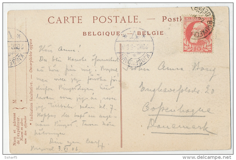 Bruxelles Rue De La Régence TRAM + Horse Carriage Colored Card 1906 - Trasporto Pubblico Metropolitana