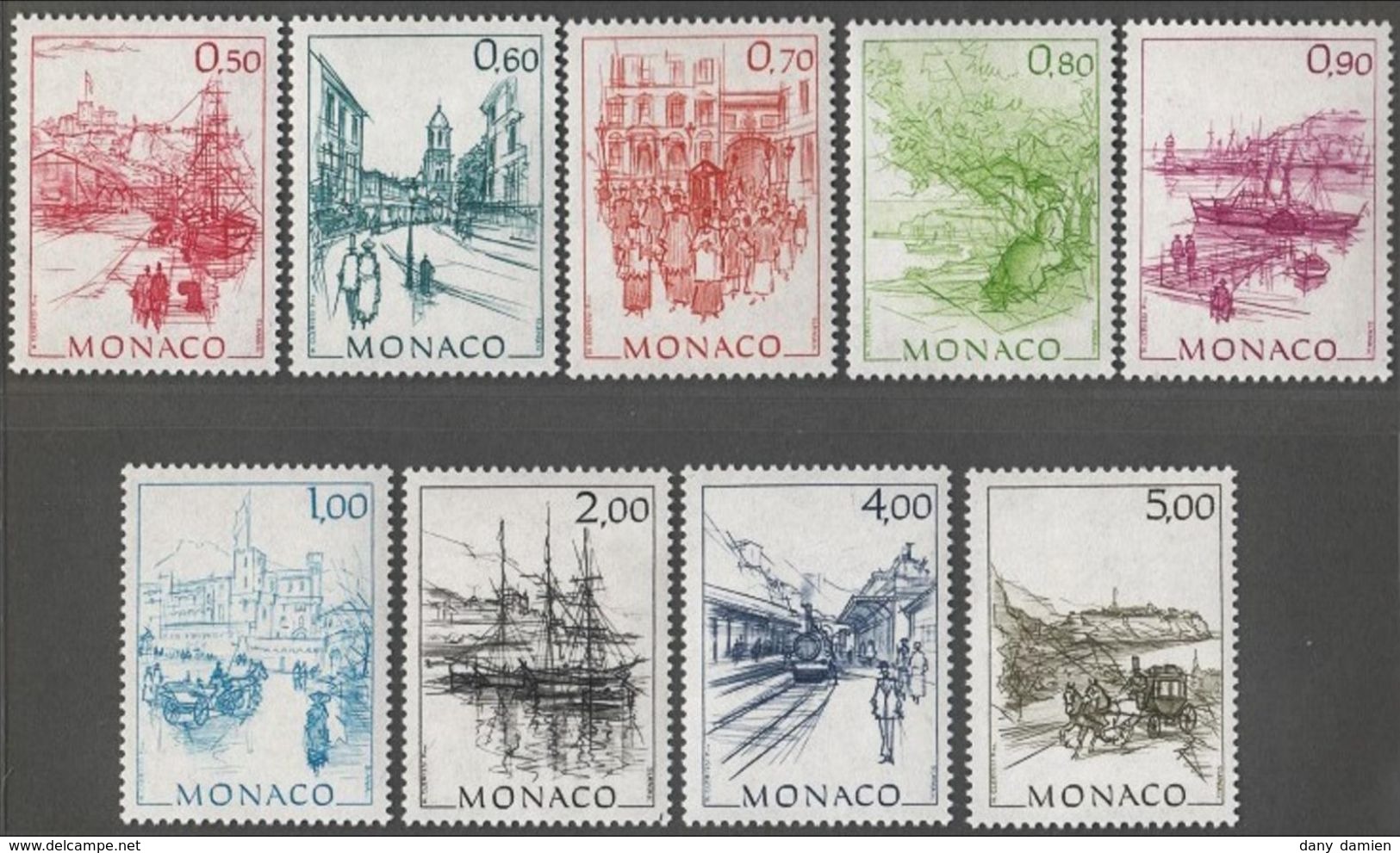 Monaco - Serie YT - Monaco D'Autrefois (II) N° 1510 à 1518 (1986) - Ungebraucht