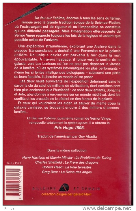 Un Feu Sur L'abîme Par Vernor Vinge - Ailleurs Et Demain, 1994 - Robert Laffont