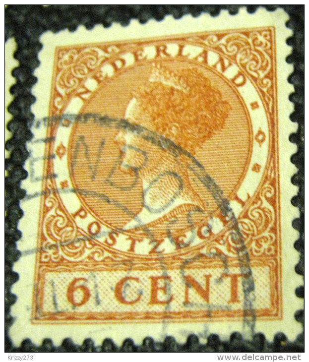 Netherlands 1924 Queen Wilhelmina 6c - Used - Oblitérés