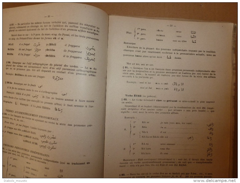 1925-1926 COURS D'ARABE Nord-Africain Destiné Aux Officiers Pour Leur Permettre De Pénétrer Les Secrets De La Langue - Documents