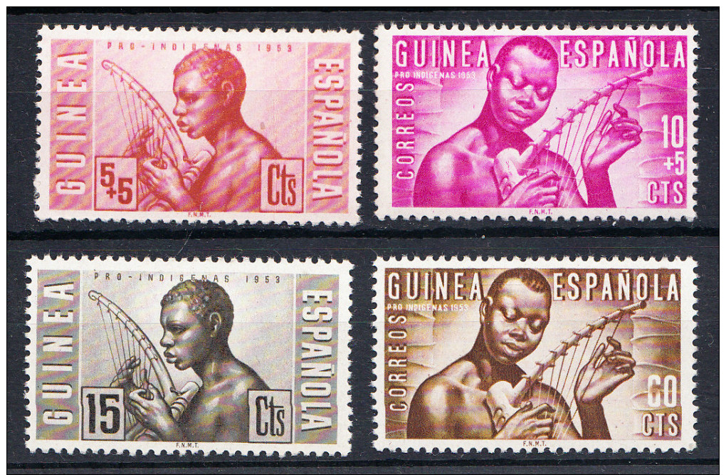 GUINEA ESPAÑOLA.1953.PRO INDIGENAS .EDIFIL Nº 321/324 .NUEVO SIN   CHARNELA. SES 895 - Guinée Espagnole