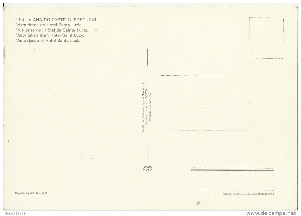 PORTUGAL  - POSTCARD 1970/1980 VIANA DO CASTELO PANORAMA  VISTA DESDE HOTEL SANTA LUCIA NEW UNUSED REPOS4056 CENTRO DE C - Viana Do Castelo