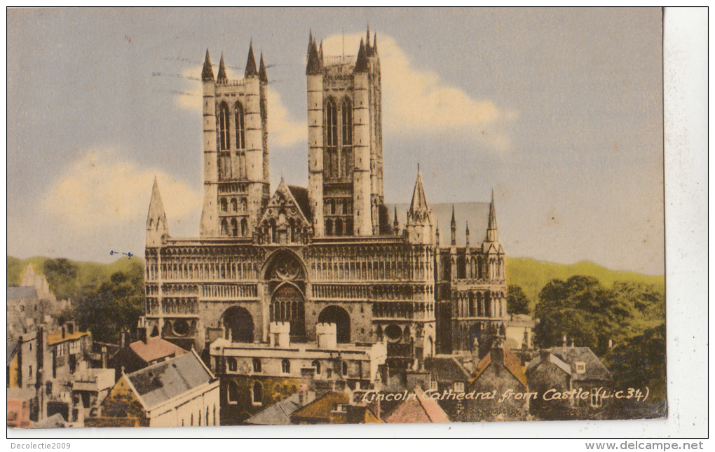 BF30537 Lincoln Cathedral From Castle Uk  Front/back Image - Lincoln