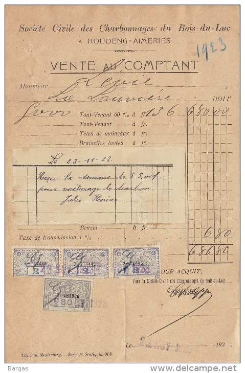 4 Documents Charbon Charbonnage Bois Du Luc Houdeng Aimeries - Autres & Non Classés