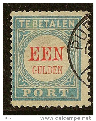 NETHERLANDS 1881 1g Postage Due SG D163III U #FI12 - Postage Due