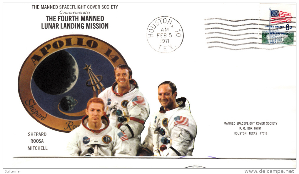 SPACE -   USA - 1971- APOLLO 14 4TH MANNED  MISSION  COVER   WITH  HOUSTON  POSTMARK - Etats-Unis