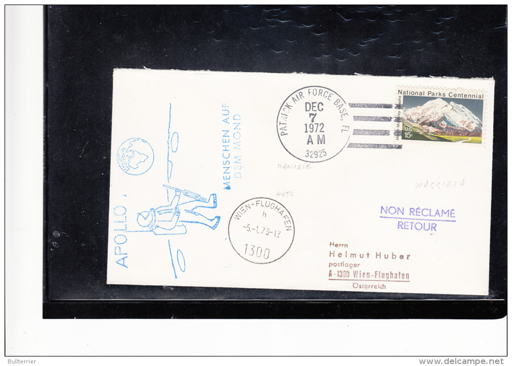 SPACE -   USA -  1972 - APOLLO XVII MENSCHEN AUF DEM MOND COVER  WITH PATRICK &amp; WIEN   POSTMARK - Etats-Unis