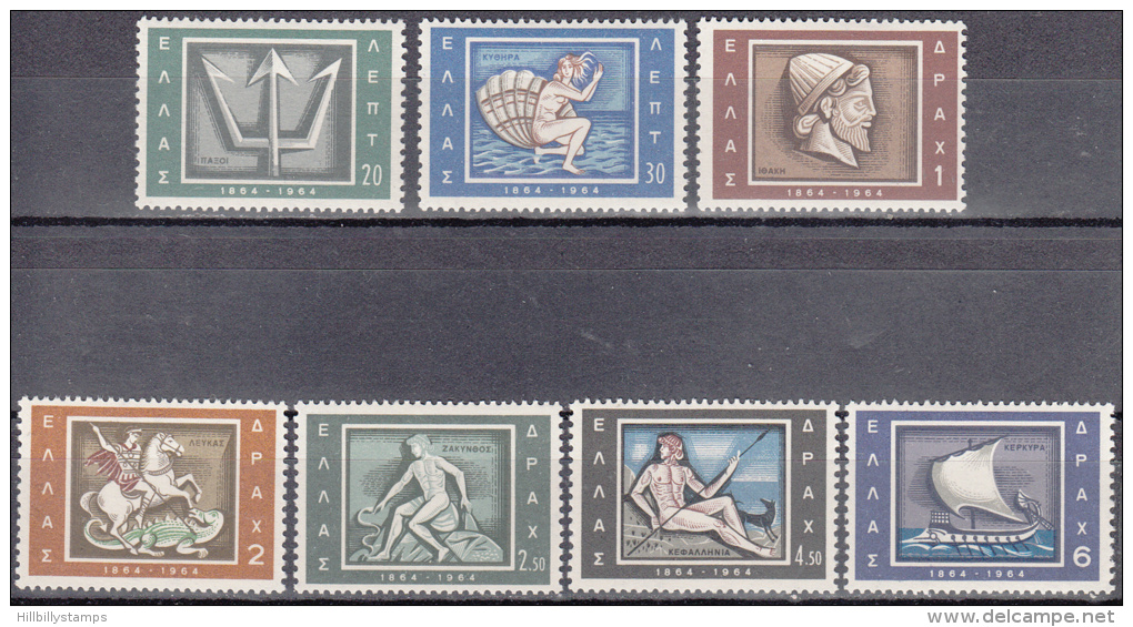 Greece    Scott No  793-99    Unused Hinged     Year  1964 - Unused Stamps