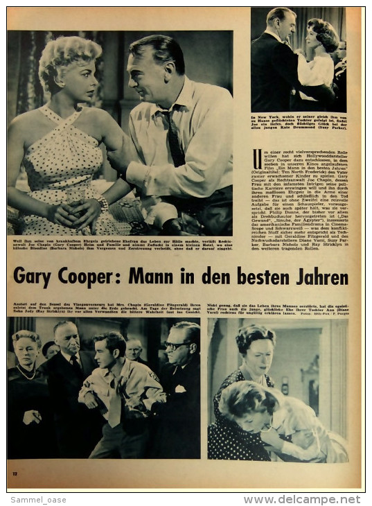 "Film Revue"  O.W. Fischer Dreht Auf  -  Gary Cooper : Mann In Den Besten Jahren  -  Nr. 16 Von 1958 - Magazines