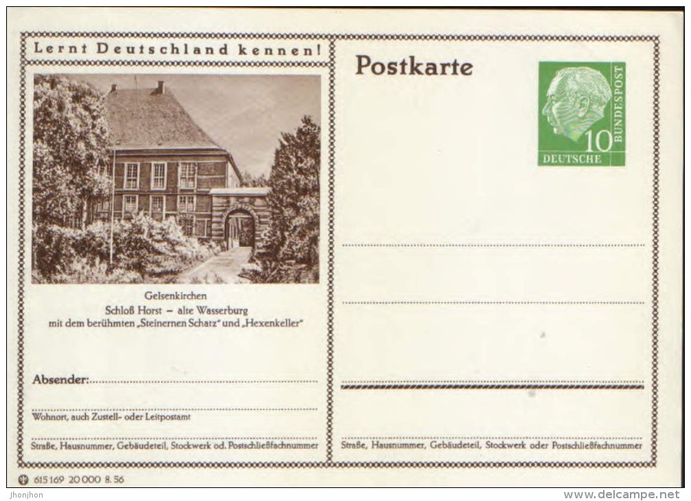 Germany/Federal Republic - Stationery Postcard Unused -P24 - Gelsenkirchen, Schloss Horst - Cartes Postales - Neuves
