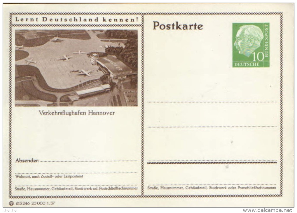Germany/Federal Republic - Stationery Postcard Unused -P24 - Hannover, Verkehrsflughafen - Cartes Postales - Neuves