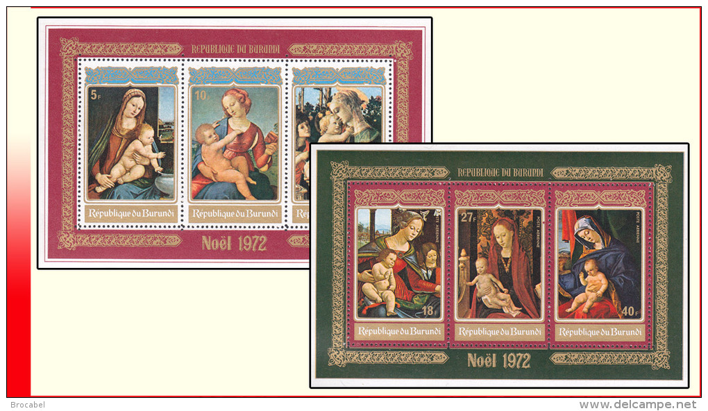 Burundi BL 0062/63A** ND  Noel I Tableaux  MNH - Unused Stamps