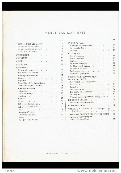 GEOGRAPHIE ELEMENTAIRE - Par Guillaume COLETTE - Editions DESOER , Liège - 1950 -      (3748) - Geografia