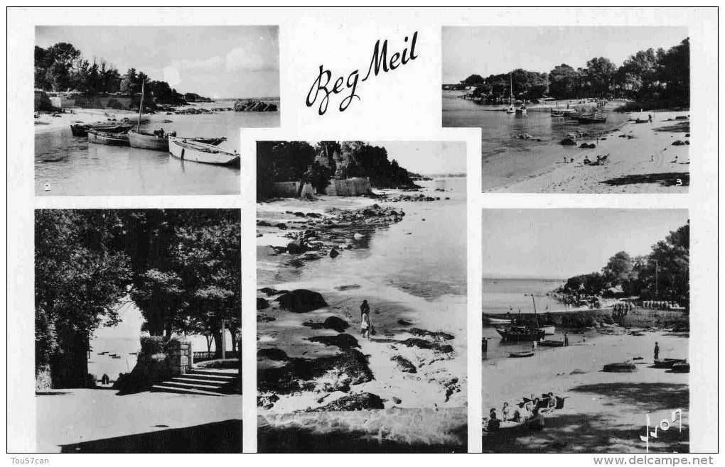 BEG-MEIL - FINISTERE  (29) - PEU COURANTE CPA MULTIVUES DE 1959. - Beg Meil