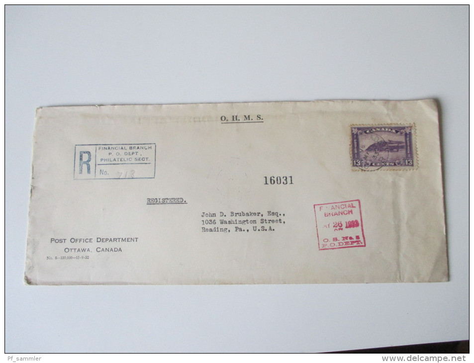 3 Belege OHMS und 1954 Return to sender. Financial Branch. Interessante Belege mit vielen Stempeln!!