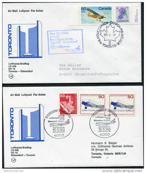 1983 Canada Germany Toronto - Dusseldorf - Toronto Lufthansa First Flight Erstflug (2) - Premiers Vols