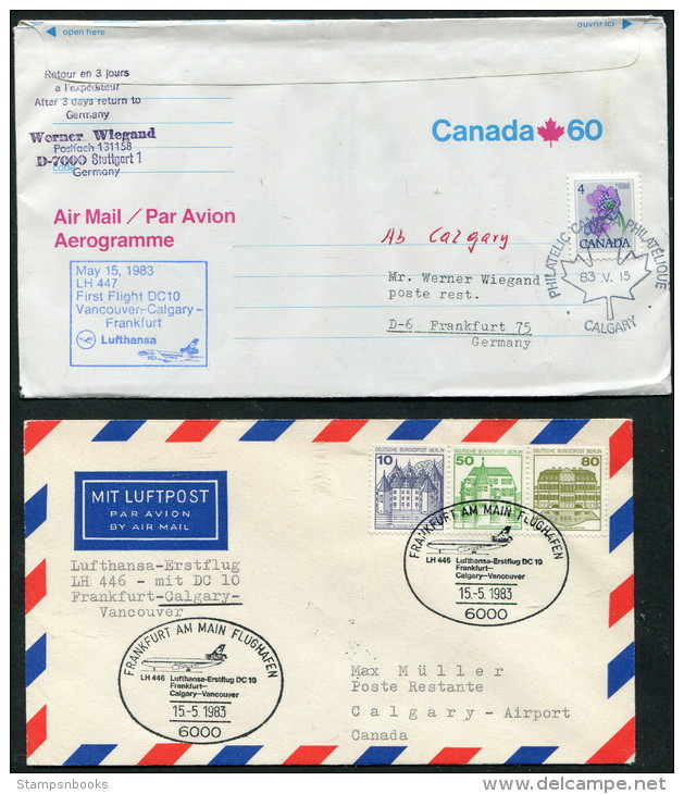 1983 Canada Germany Vancouver - Frankfurt Lufthansa First Flight Erstflug (2) - Premiers Vols