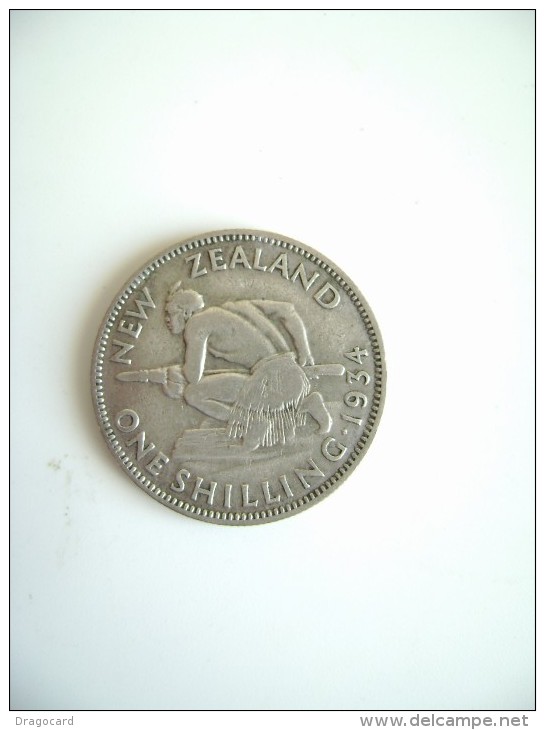 NEW ZEALAND ONE  SHILLING 1934  - MAORI WARRIOR - ARGENT - SILVER - Nouvelle-Zélande