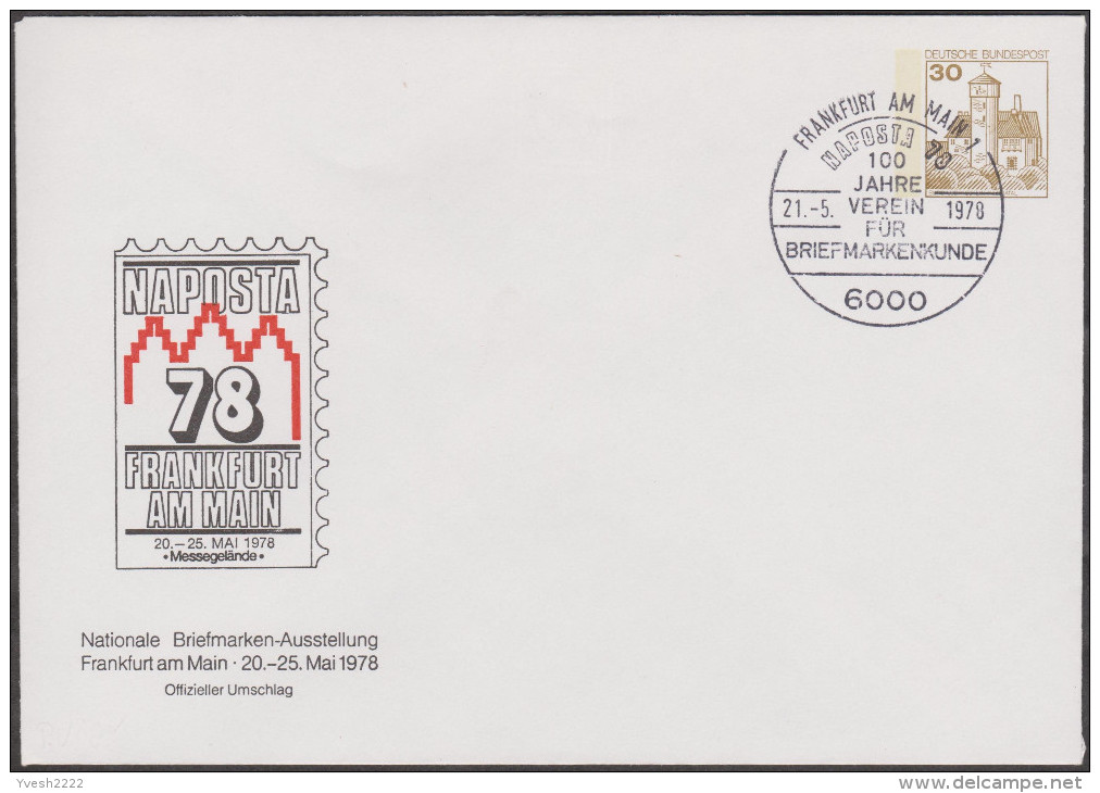 Allemagne 1978. Privatganzsache, Entier Postal Timbré Sur Commande. Naposta´78, Frankfurt Am Main. Exposition Phila - Umschläge - Gebraucht