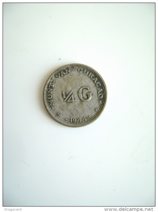 NEDERLAND CURACAO - 1/4 G 1944 / WILHELMINA  NEDERLAND NEDERLANDEN   PAYS-BAS Netherlands - ARGENT - SILVER - Monete D'Oro E D'Argento
