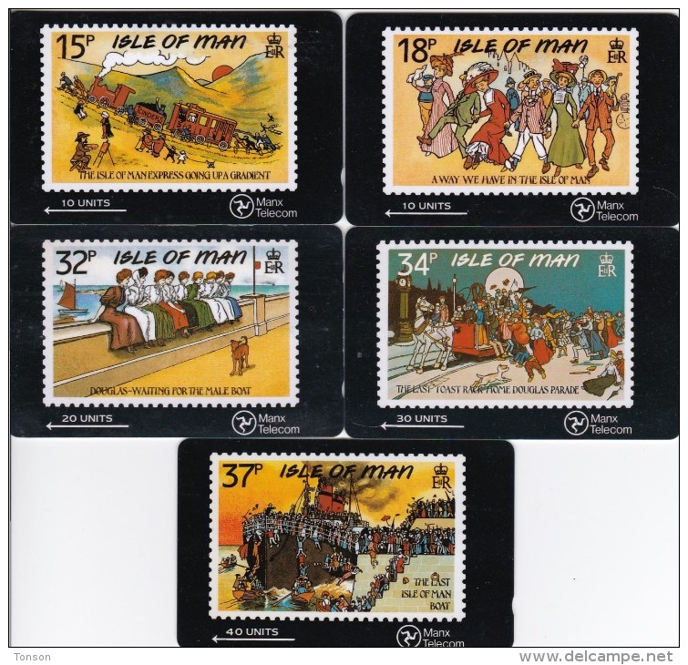 Isle Of Man, MAN 026 - 030, Set Of 5 Isle Of Man Stamps, 2 Scans . - Man (Isle Of)