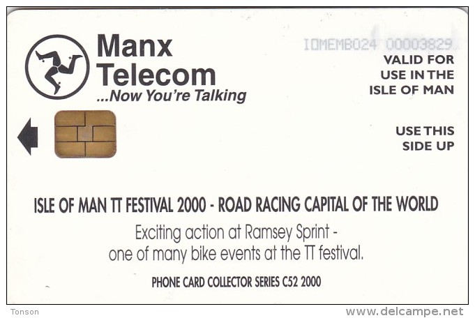 Isle Of Man, MAN 157, 2 £, Tt Racers 2000,  Ramsey Sprint, 2 Scans. - Isle Of Man