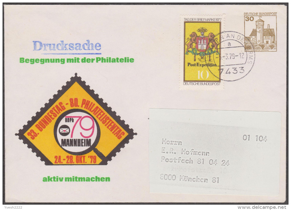 Allemagne 1979. Privatganzsache, Entier Postal Timbré Sur Commande. Philatelistentag Betingen An Der Erms - Enveloppes - Oblitérées