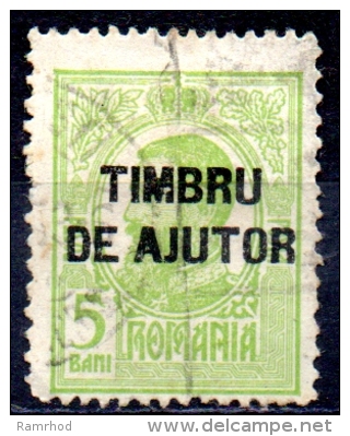 ROMANIA 1915 Postal Tax Stamps - King Carol Overprinted Timbru De Ajutor - 5b. - Green  FU - Officials