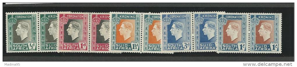 AFRIQUE DU SUD (union)**, 78/87 En Paires, TB - Unused Stamps