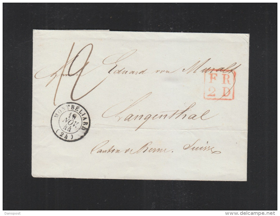 Lettre 1848 Montbeliard Pour La Suisse - 1801-1848: Vorläufer XIX