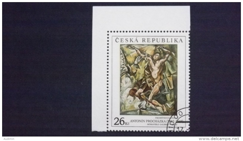 Tschechische Republik, Tschechien 390 Oo/used, Prometheus; Von Antonin Procházka, Int. Briefmarkenausstellung, Brünn - Oblitérés