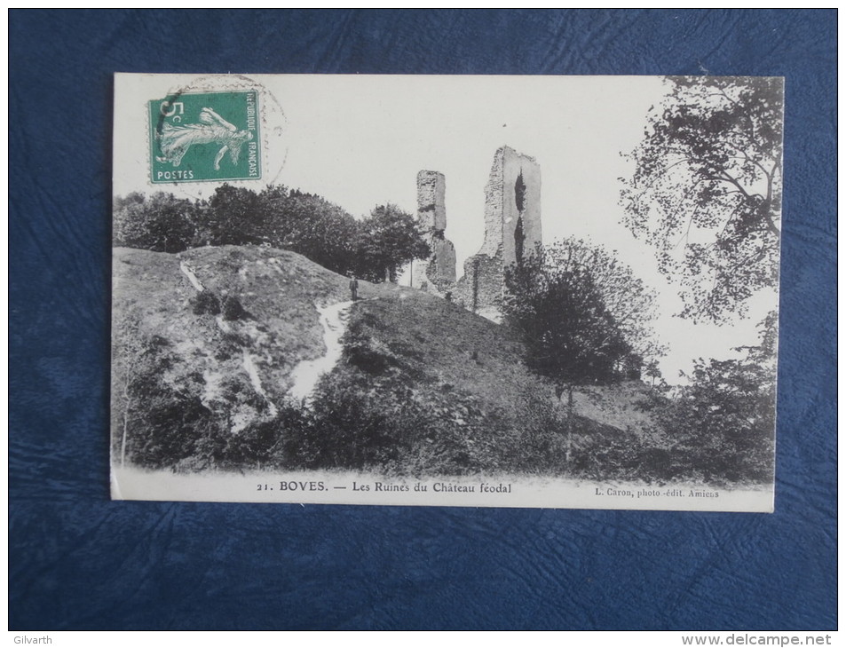 Boves  Les Ruines Du Chateau Féodal - Animée - Ed. Caron 21 - Circulée 1915 -L166 - Boves