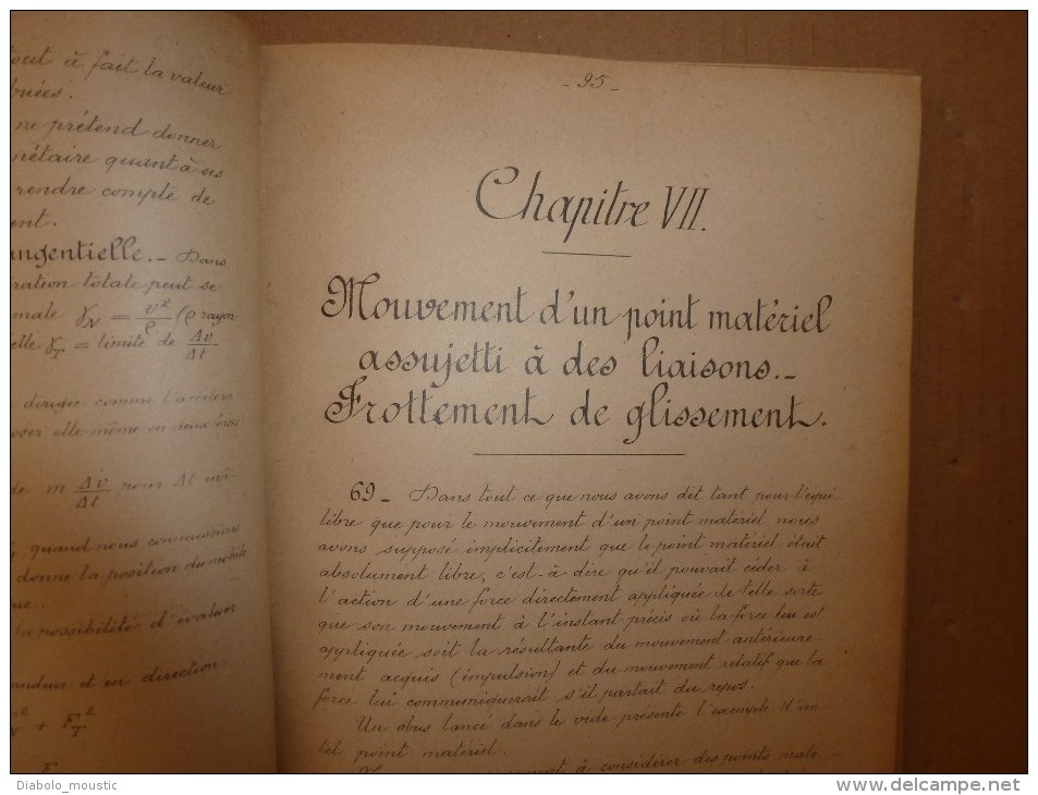 1921     Ecole Militaire        COURS  de MECANIQUE