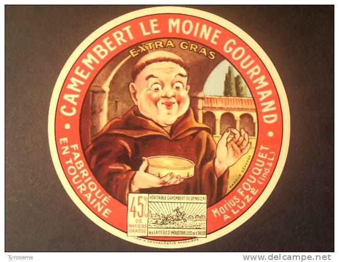 37012 - étiquette De Fromage - LE MOINE GOURMAND - MARIUS FOUQUET A LUZE - Indre Et Loire 37 - Quesos