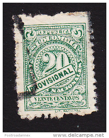 Colombia, Scott #366, Used, Numbers, Issued 1920 - Colombia