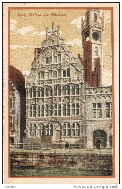 10498. Postal GAND (Belgien) 1922. Maison De Bateliers - Cartas & Documentos