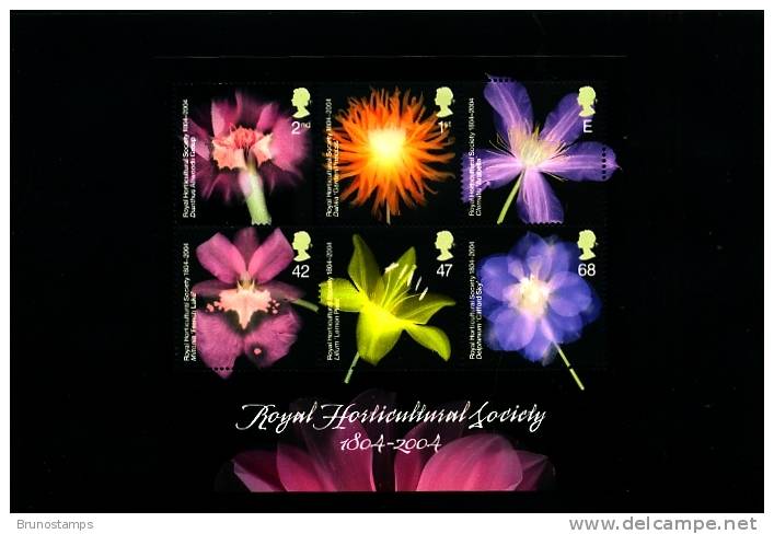 GREAT BRITAIN - 2004  THE ROYAL HORTICULTURAL SOCIETY  MS  MINT NH - Blocchi & Foglietti