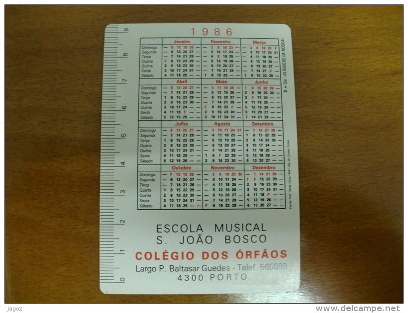 Composer Schubert Portuguese Pocket Calendar 1986 - Small : 1981-90