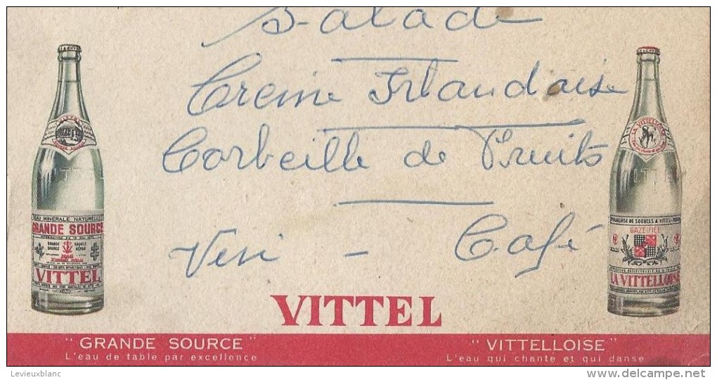 Menu Publicitaire / Vittel / Vitteloise/Casino De Vittel// Vers 1950    MENU72 - Menus