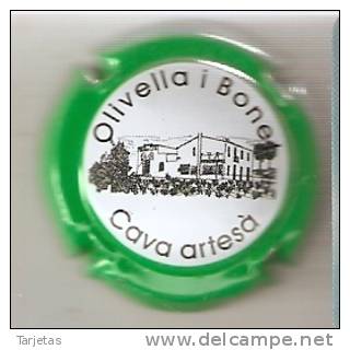 PLACA DE CAVA OLIVELLA I BONET    (CAPSULE)  VERDE - Placas De Cava