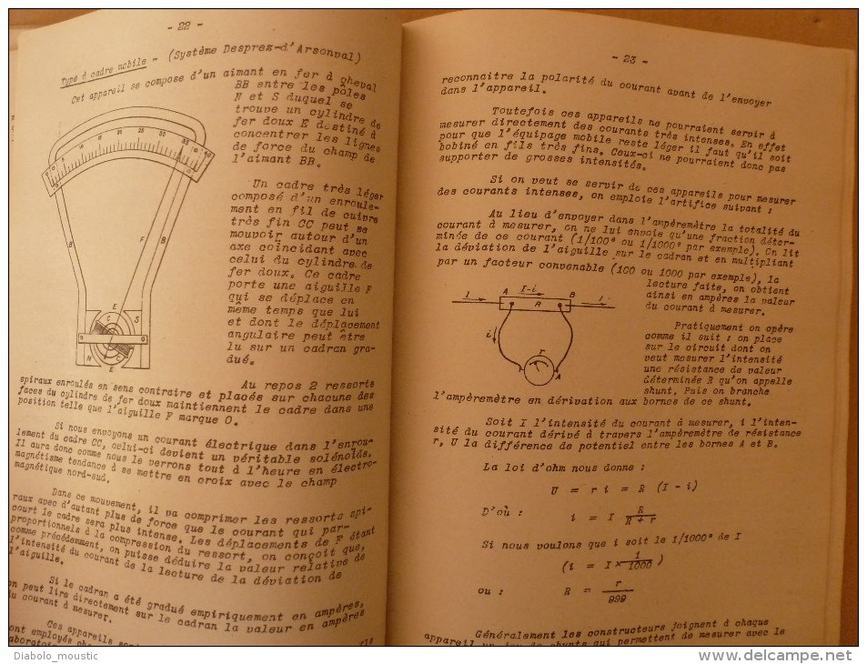 1925-1926 Ecole Spéciale Militaire De St-Cyr COURS De SCIENCES APPLIQUEES (Notion électricité,Elecricité Industrielle) - Documents