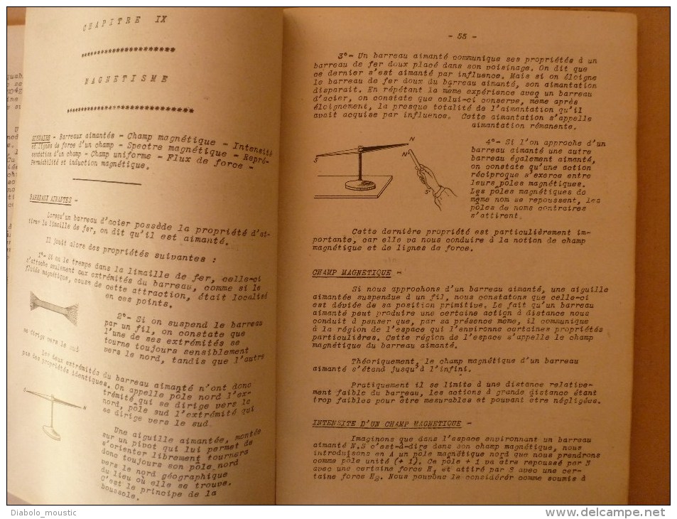 1925-1926 Ecole Spéciale Militaire de St-Cyr COURS de SCIENCES APPLIQUEES (Notion électricité,Elecricité industrielle)