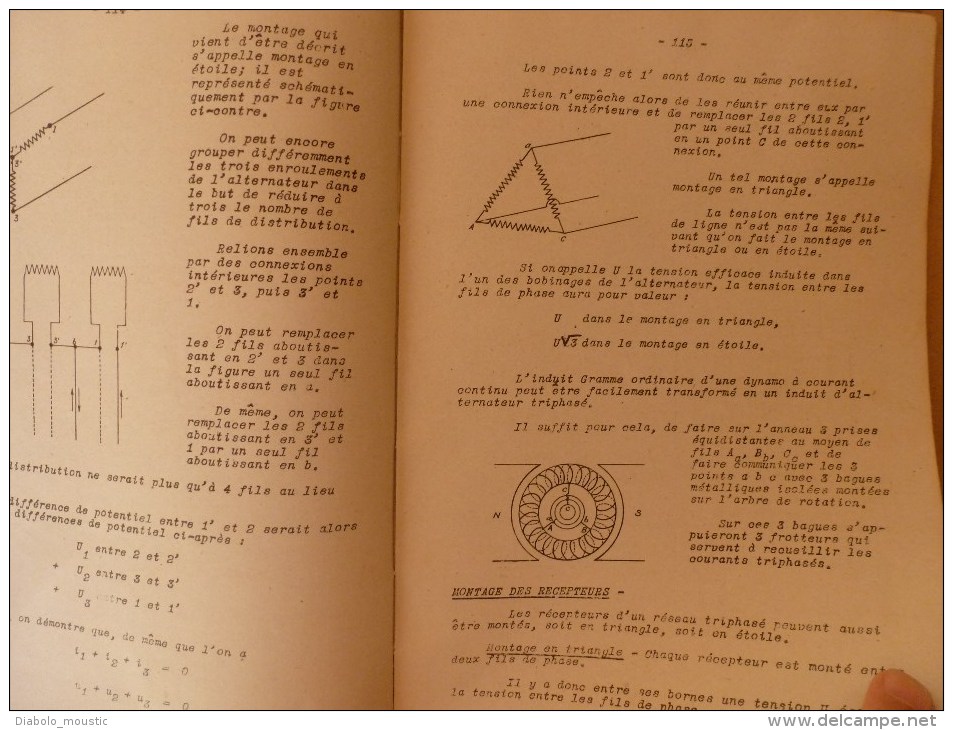 1925-1926 Ecole Spéciale Militaire de St-Cyr COURS de SCIENCES APPLIQUEES (Notion électricité,Elecricité industrielle)