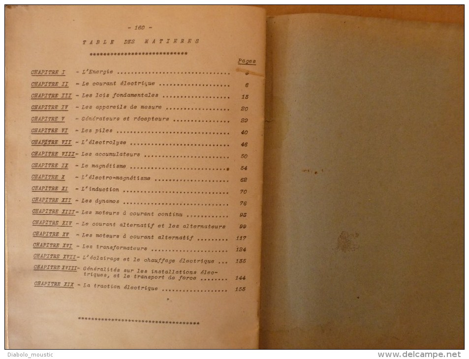 1925-1926 Ecole Spéciale Militaire de St-Cyr COURS de SCIENCES APPLIQUEES (Notion électricité,Elecricité industrielle)