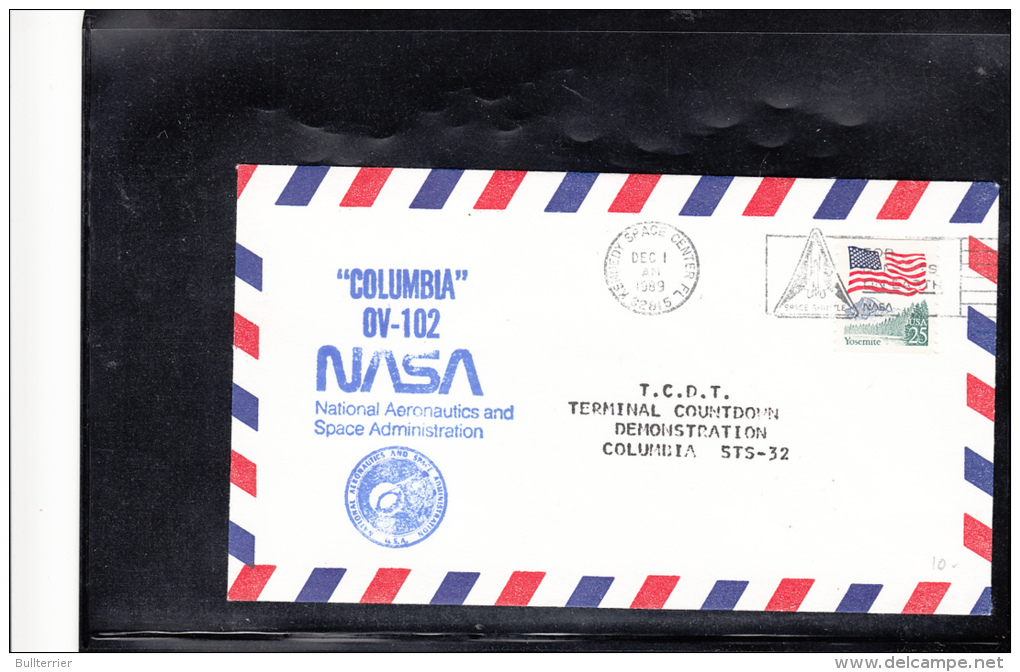 SPACE -   USA - 1989 -  COLUMBIA OV  102  COVER   WITH  KENNEDY SPACE CENTRE   POSTMARK - Etats-Unis