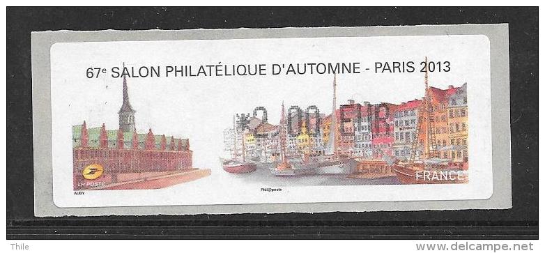 Salon Philatélique D´automne - Paris 2013 - 2 € - Neuf - France - Danemark - 2010-... Illustrated Franking Labels