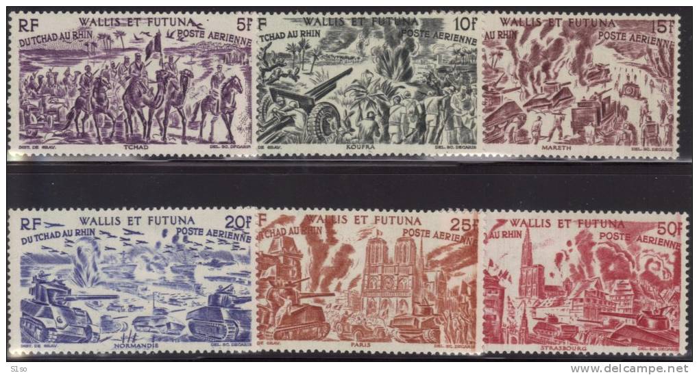 WALLIS Et FUTUNA 1946 Poste Aerienne PA 5 à 10  Série Du Tchad Au Rhin Neufs Avec  Charnière - Unused Stamps