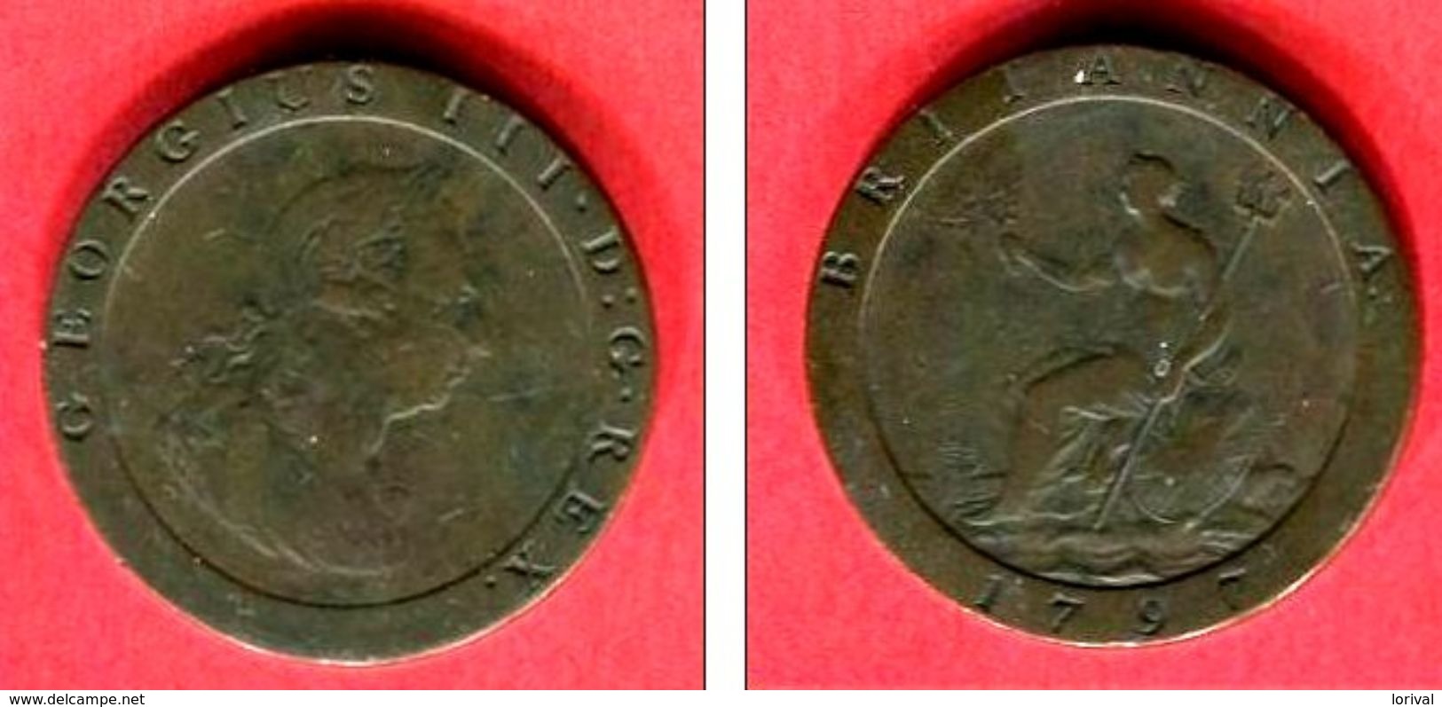 GEORGE III 1797 UN PENNY (C 21)  TB 24 - Andere & Zonder Classificatie