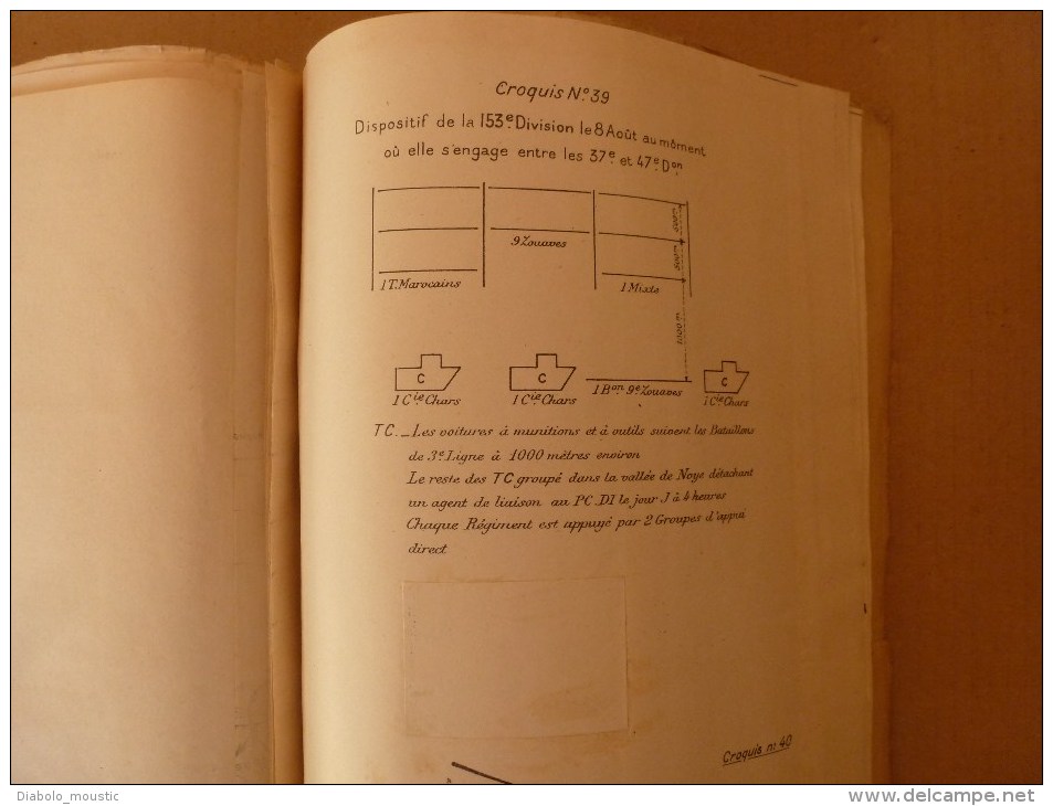 1927 Ecole Spéciale Militaire de St-Cyr COURS D'EMPLOI des ARMES OPERANT en LIAISON au COMBAT ATTAQUE-DEFENSE (Croquis)